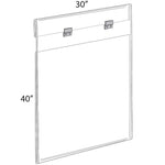 Azar Poster Holder, 30" x 40", Vertical, Wall Mounted, Clear, Acrylic (182740)