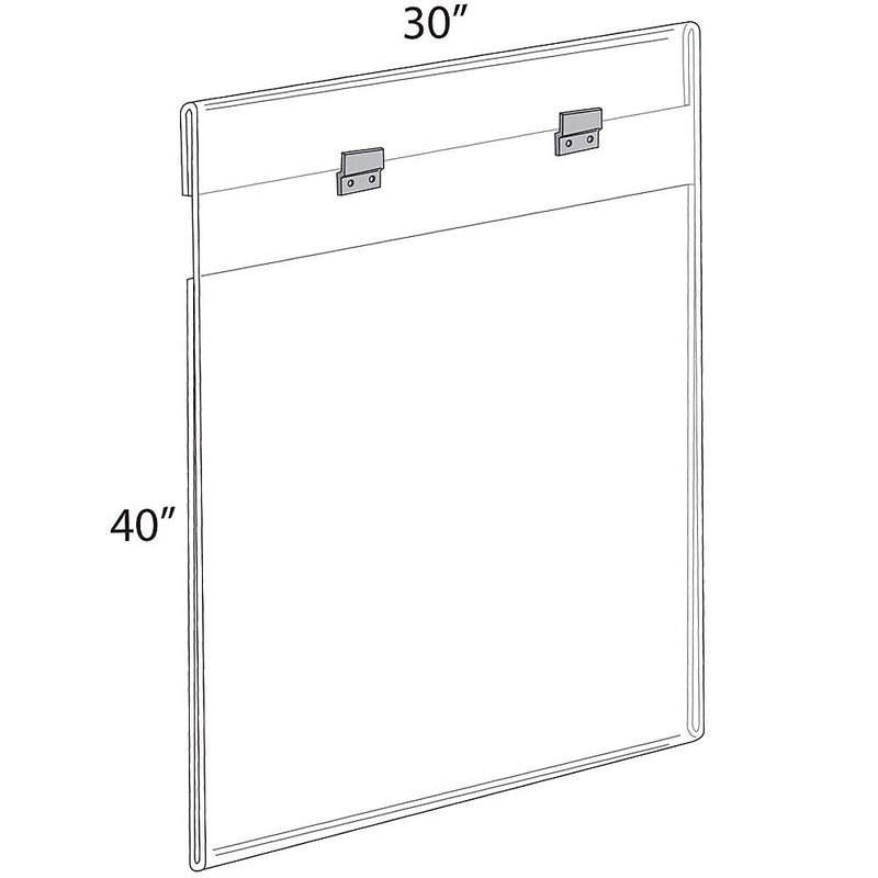 Azar Poster Holder, 30" x 40", Vertical, Wall Mounted, Clear, Acrylic (182740)