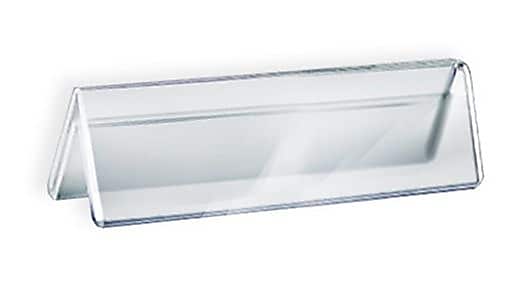 Azar Nameplate Holder, 6" x 2", Horizontal, Table Top, Clear, Acrylic, 10/Pack (192801)