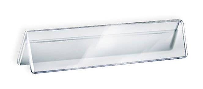 Azar Nameplate Holder, 8.5" x 2", Horizontal, Table Top, Clear, Acrylic, 10/Pack (192802)