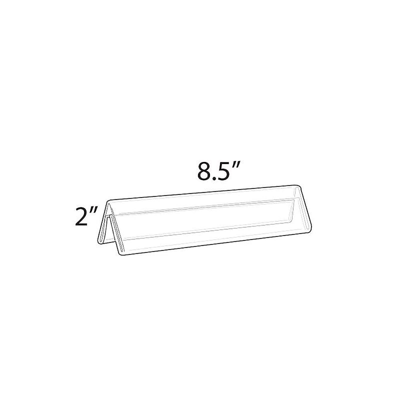 Azar Nameplate Holder, 8.5" x 2", Horizontal, Table Top, Clear, Acrylic, 10/Pack (192802)