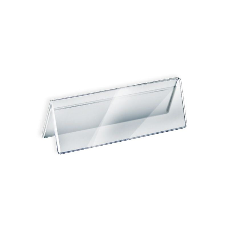 Azar Nameplate Holder, 11" x 3", Horizontal, Table Top, Clear, Acrylic, 10/Pack (192806)