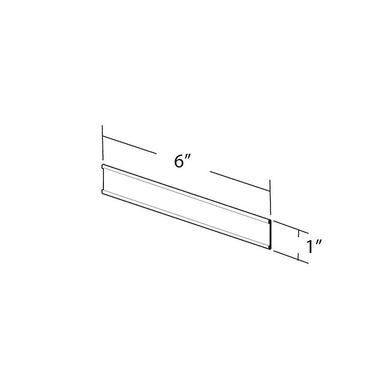 Azar Nameplate Holder, 6" x 1", Horizontal, Desktop/Wall, Clear, Plastic, 10/Pack (199601)