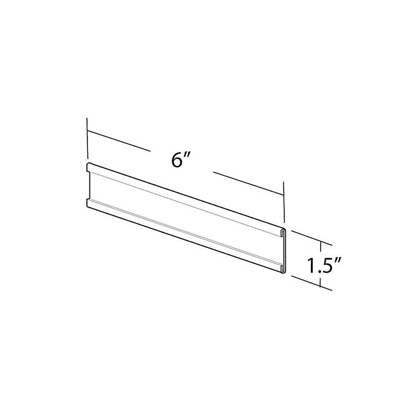 Azar Nameplate Holder, 6" x 1.5", Horizontal, Desktop/Wall, Clear, Plastic, 10/Pack (199604)