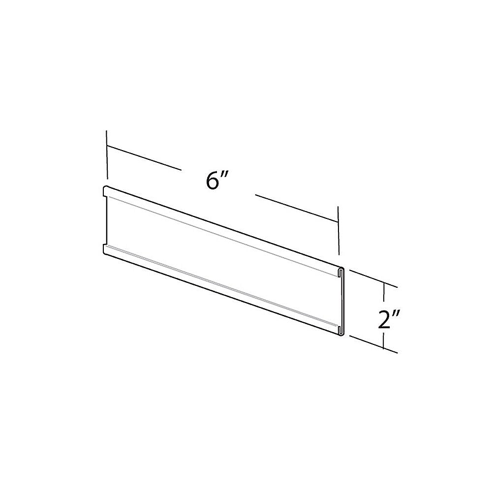 Azar Nameplate Holder, 6" x 2", Horizontal, Desktop/Wall, Clear, Plastic, 10/Pack (199607)