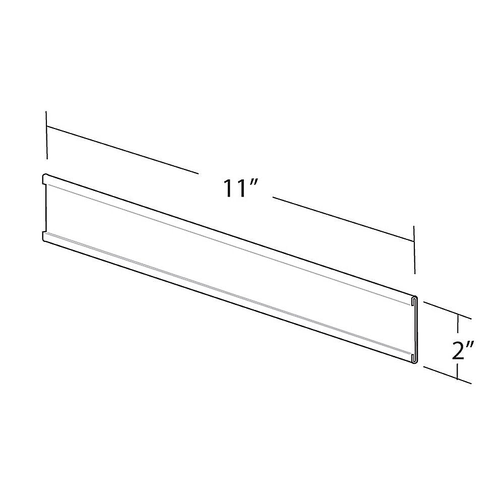 Azar Nameplate Holder, 11" x 2", Horizontal, Desktop/Wall, Clear, Plastic, 10/Pack (199609)