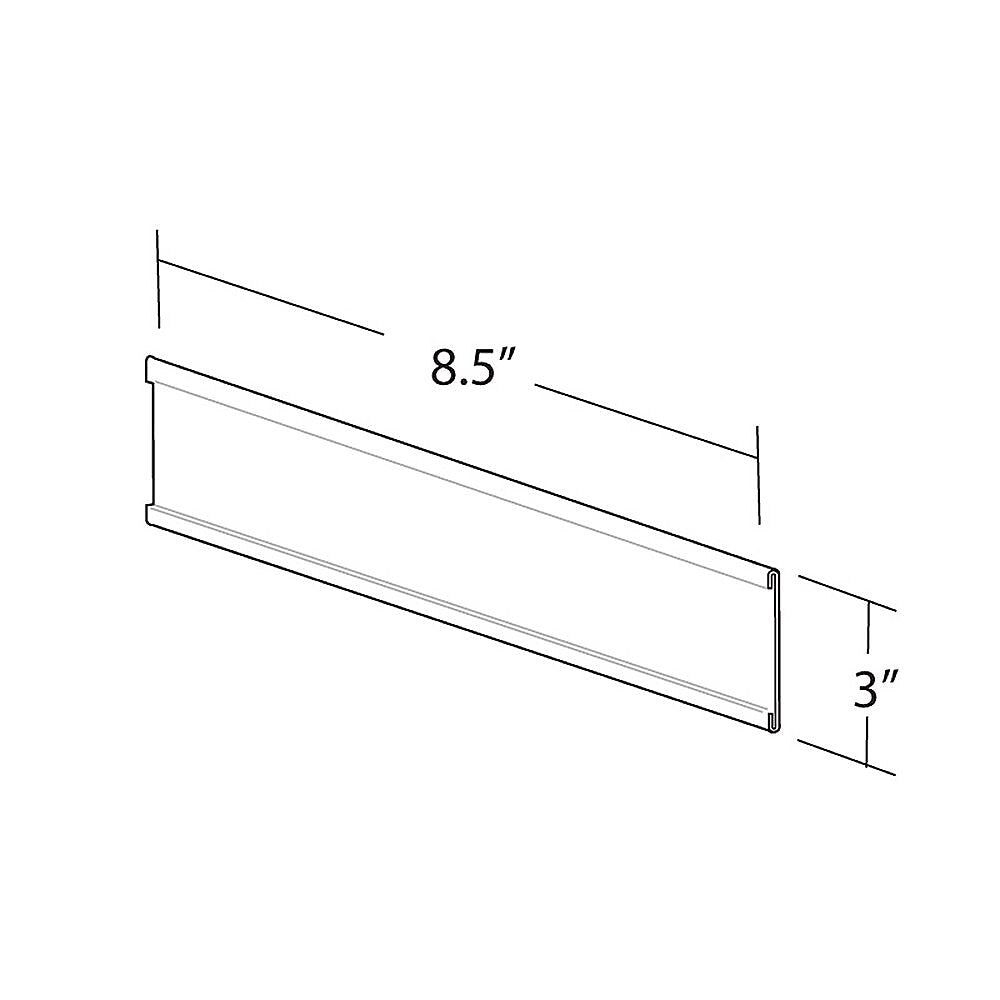 Azar Nameplate Holder, 8.5" x 3", Horizontal, Desktop/Wall, Clear, Plastic, 10/Pack (199611)