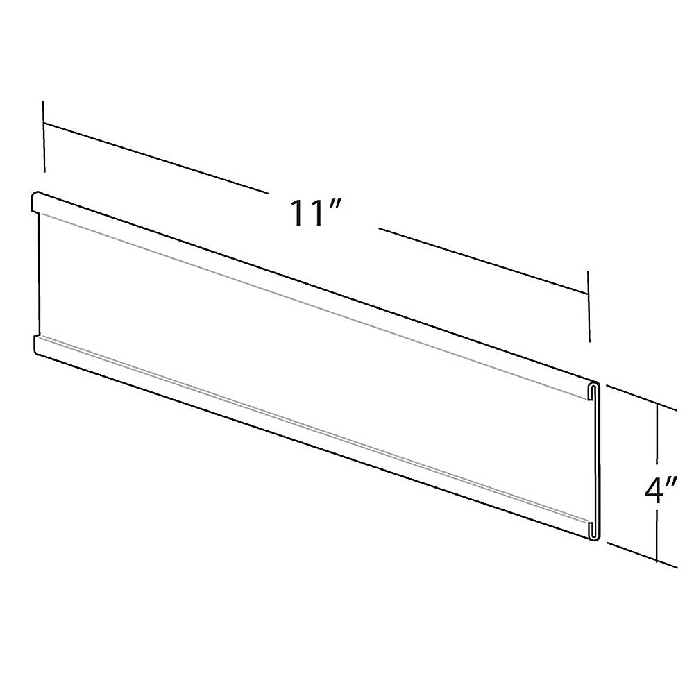Azar Nameplate Holder, 11" x 4", Horizontal, Desktop/Wall, Clear, Plastic, 10/Pack (199615)