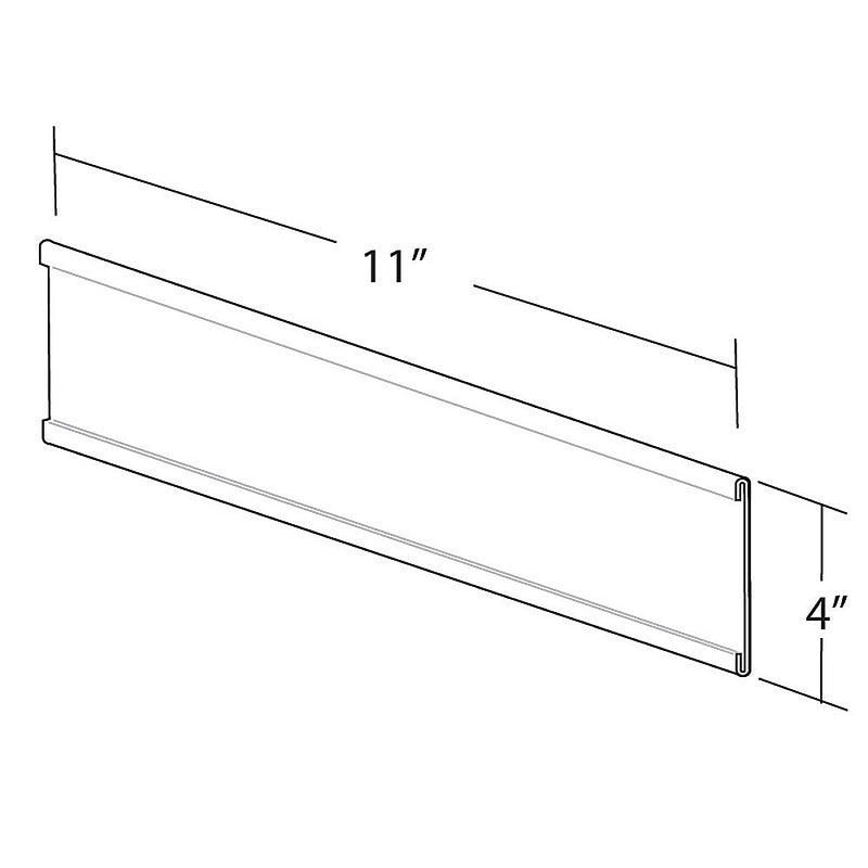 Azar Nameplate Holder, 11" x 4", Horizontal, Desktop/Wall, Clear, Plastic, 10/Pack (199615)