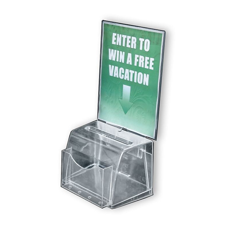Azar Non-Specified Holder, 7.75" x 17", Vertical, Table Top, Clear, Acrylic (206007)