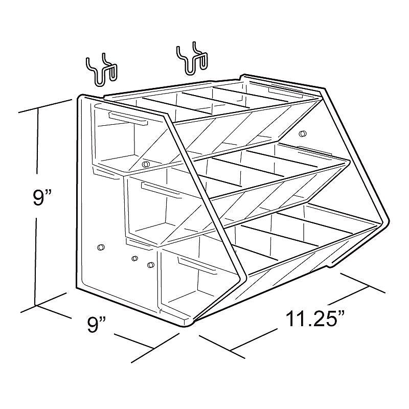 Azar Displays 9" x 11 1/4" Pegboard Trays, Clear (223012)