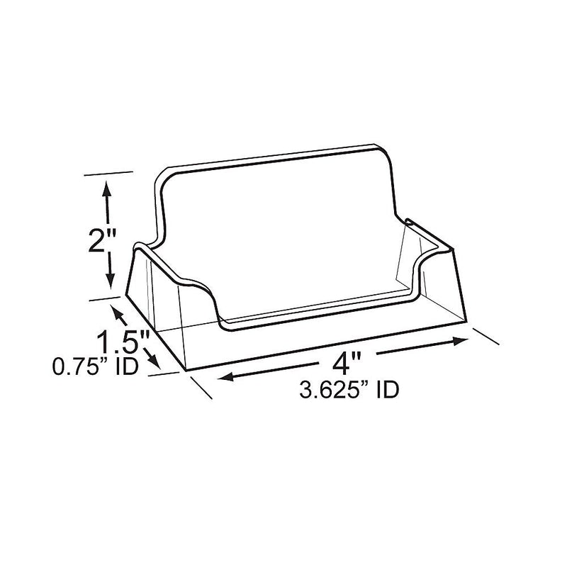 Azar Displays Card Holder, 3.625"W x 2"H, Clear, 10/Pack (252010)