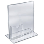 Azar Sign Holder, 8.5" x 11", Vertical, Table Top, Clear, Acrylic, 10/Pack (252045)
