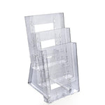 Azar Brochure Holder, 6.25" x 13", Vertical, Table Top, Clear, Acrylic, 2/Pack (252305)