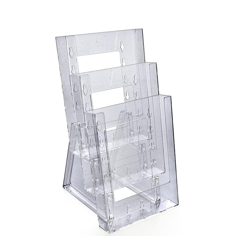 Azar Brochure Holder, 6.25" x 13", Vertical, Table Top, Clear, Acrylic, 2/Pack (252305)