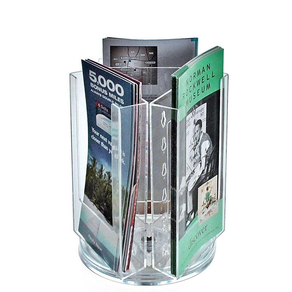 Azar Brochure Holder, 7" x 8.25", Vertical, Table Top, Clear, Plastic (252316)