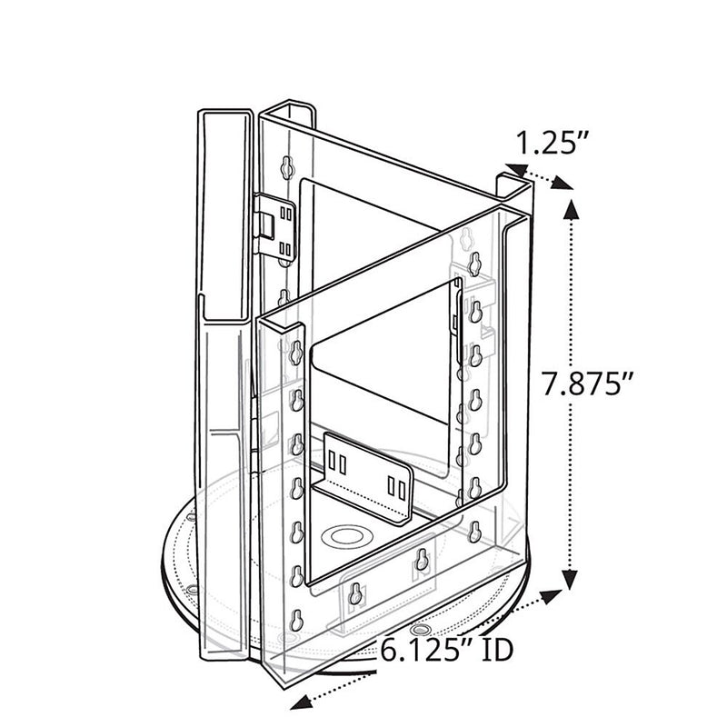 Azar Brochure Holder, 9" x 9", Vertical, Table Top, Clear, Plastic (252318)