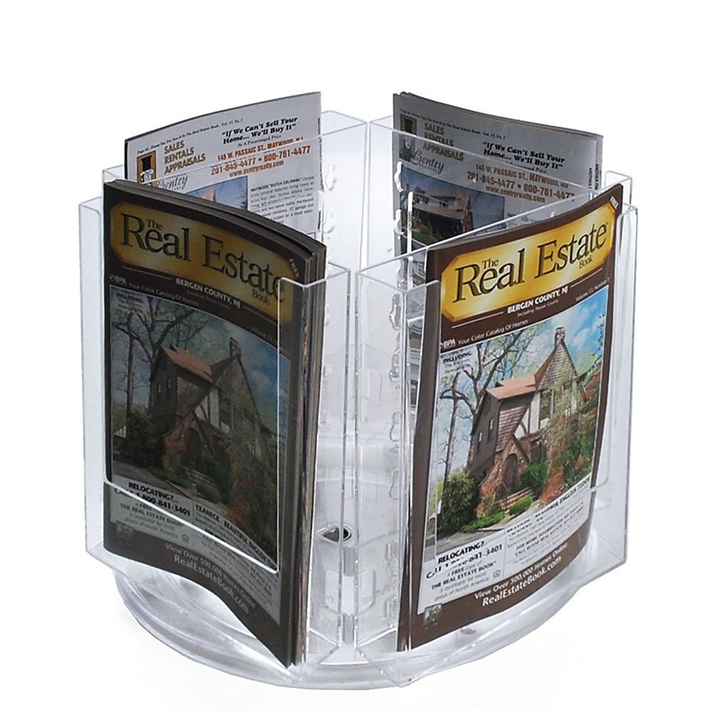Azar Brochure Holder, 9.5" x 9", Vertical, Table Top, Clear, Plastic (252319)