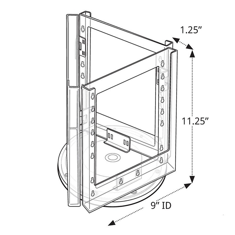 Azar Brochure Holder, 11" x 11.75", Vertical, Table Top, Clear, Plastic (252320)