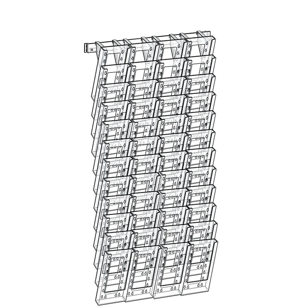 Azar Brochure Holder, 18" x 59.25", Vertical, Wall Mounted, Clear, Plastic (252327)