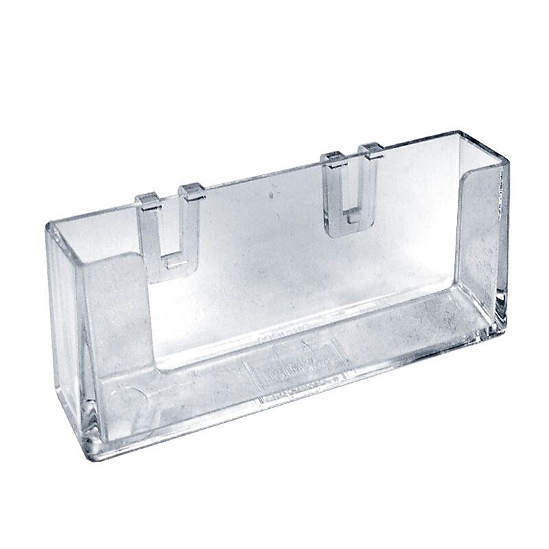 Azar Card Holder, 3.875" x 1.25", Horizontal, Wall Mounted, Clear, Plastic, 10/Pack (252365)