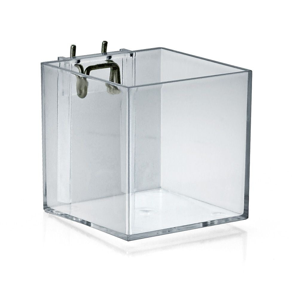 Azar Displays 4" Cube Bin for Pegboard or Slat wall, 4/Pack (256105)