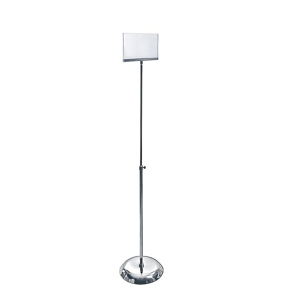 Azar Sign Holder, 10" x 49.5", Horizontal, Freestanding, Silver, Acrylic (300830)