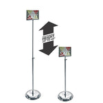 Azar Sign Holder, 10" x 49.5", Horizontal, Freestanding, Silver, Acrylic (300830)