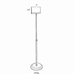 Azar Sign Holder, 10" x 49.5", Horizontal, Freestanding, Silver, Acrylic (300830)