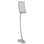 Azar Sign Holder, 9.5" x 58", Vertical, Freestanding, Gray, Metal (300887)