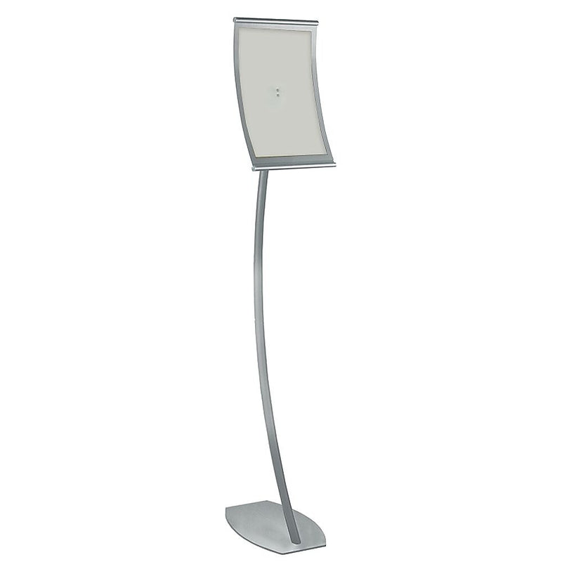 Azar Sign Holder, 9.5" x 58", Vertical, Freestanding, Gray, Metal (300887)