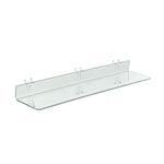 Azar® 24" x 4" Acrylic Shelf For Pegboard/Slatwall, Clear, 4/Pk