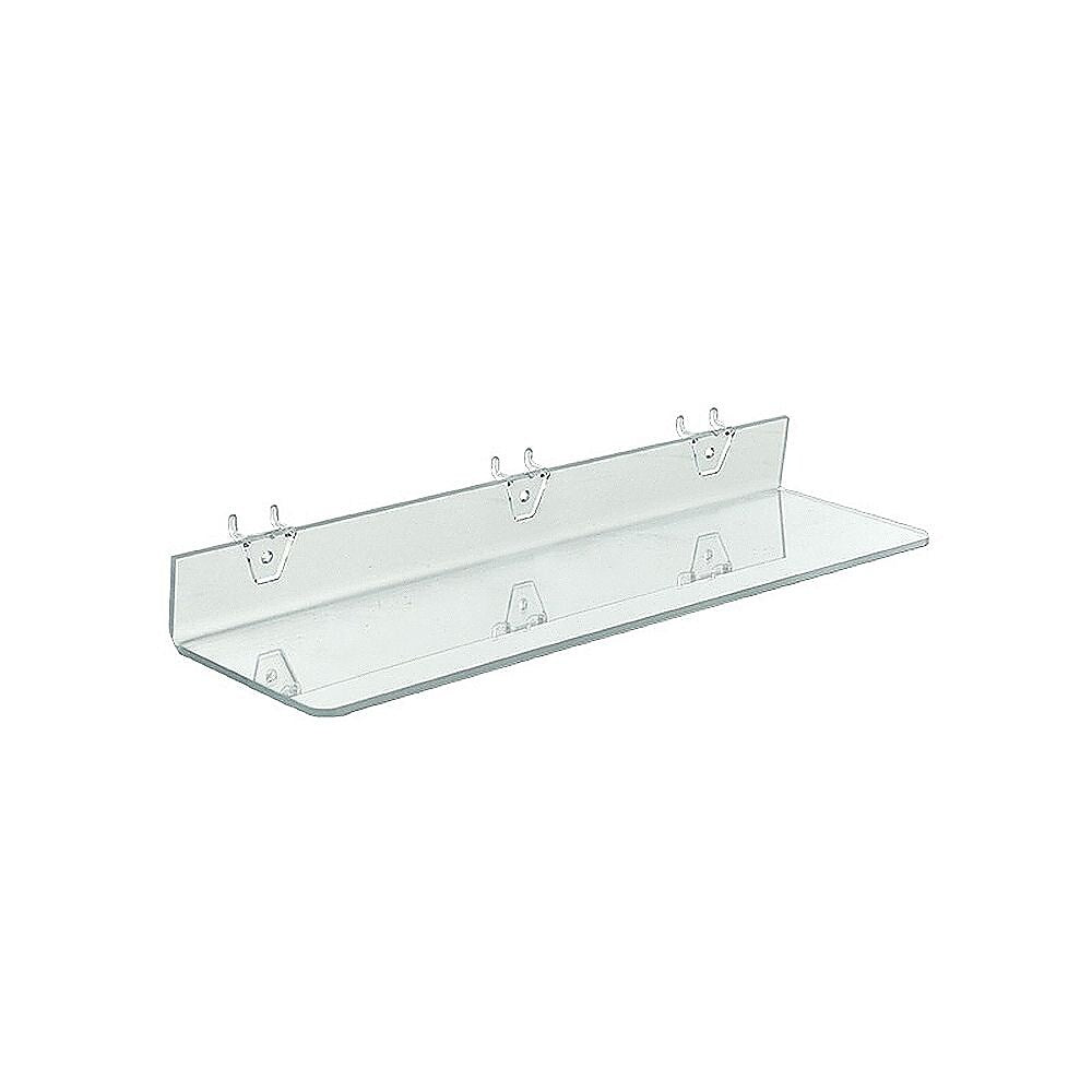 Azar® 20" x 4" Acrylic Shelf For Pegboard/Slatwall, Clear, 4/Pk