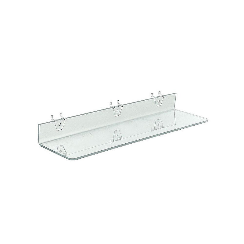 Azar® 20" x 4" Acrylic Shelf For Pegboard/Slatwall, Clear, 4/Pk