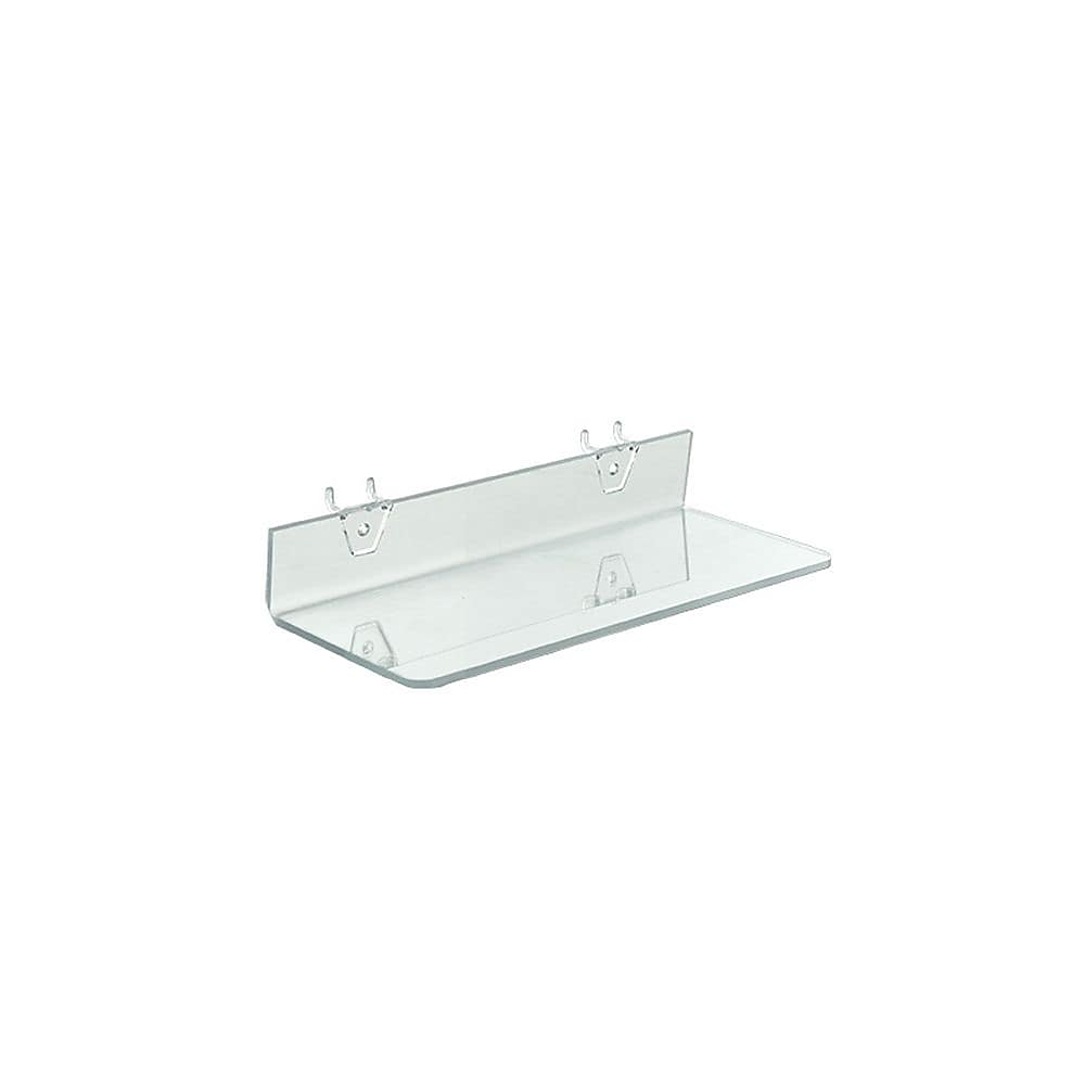 Azar® 13 1/2" x 4" Acrylic Shelf For Pegboard/Slatwall, Clear, 4/Pk