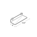 Azar® 13 1/2" x 4" Acrylic Shelf For Pegboard/Slatwall, Clear, 4/Pk