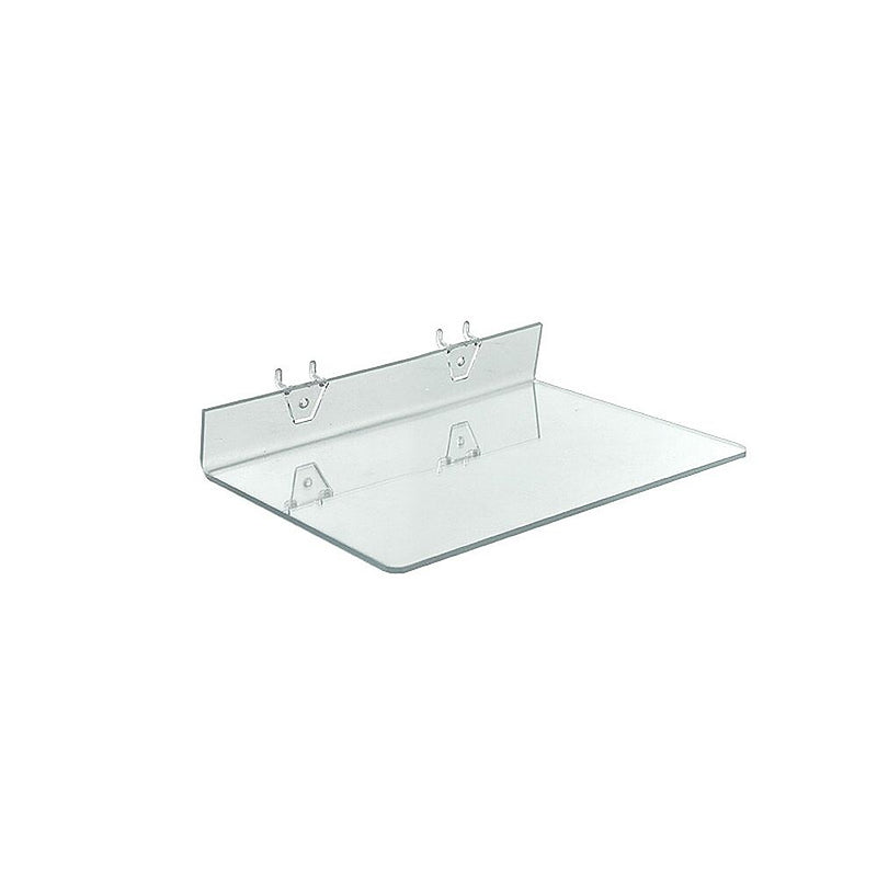 Azar® 13 1/2" x 8" Acrylic Shelf For Pegboard/Slatwall, Clear, 4/Pk