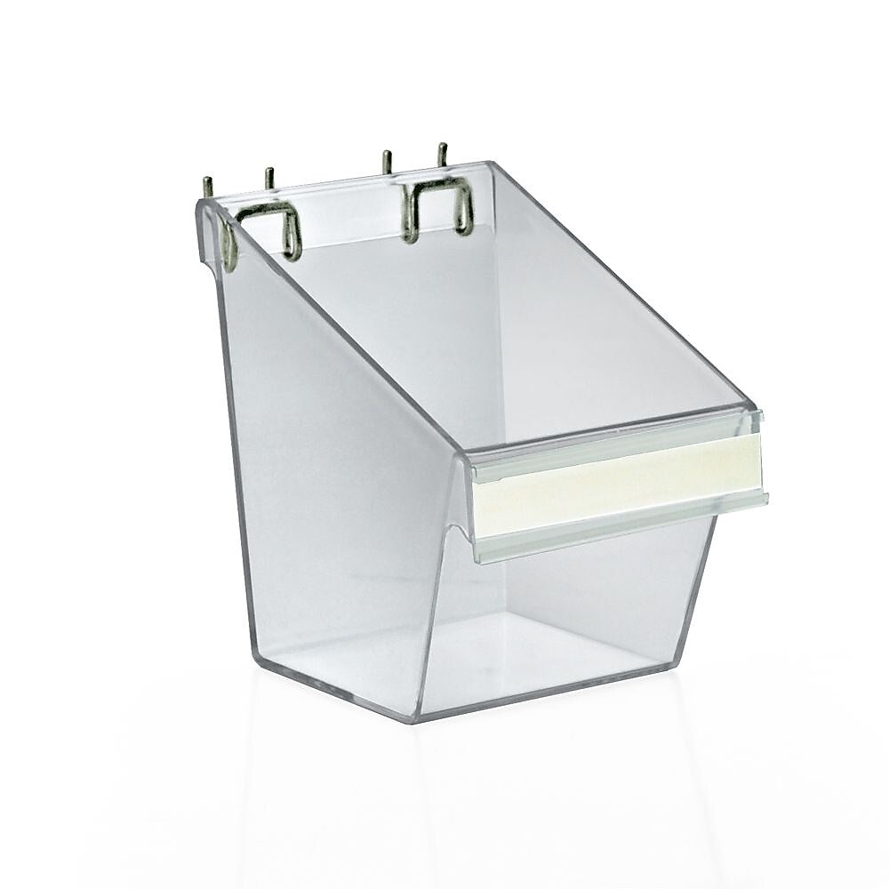 Azar Displays 6.88" x 5.35" Pegboard Bucket, Clear, 4/Pack(556127)