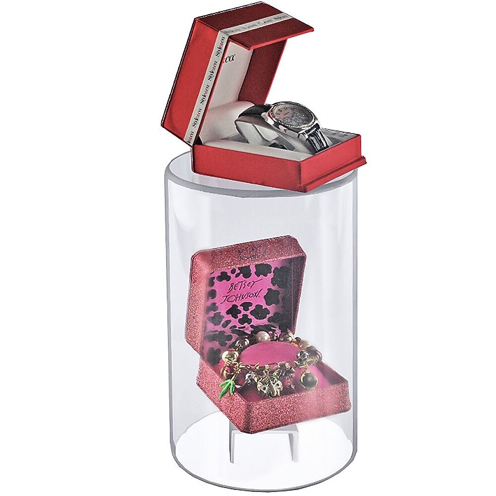 Azar Displays Clear Acrylic Cylinder Display, Plastic Round Container and Riser, 6"W x 10"H (556610)