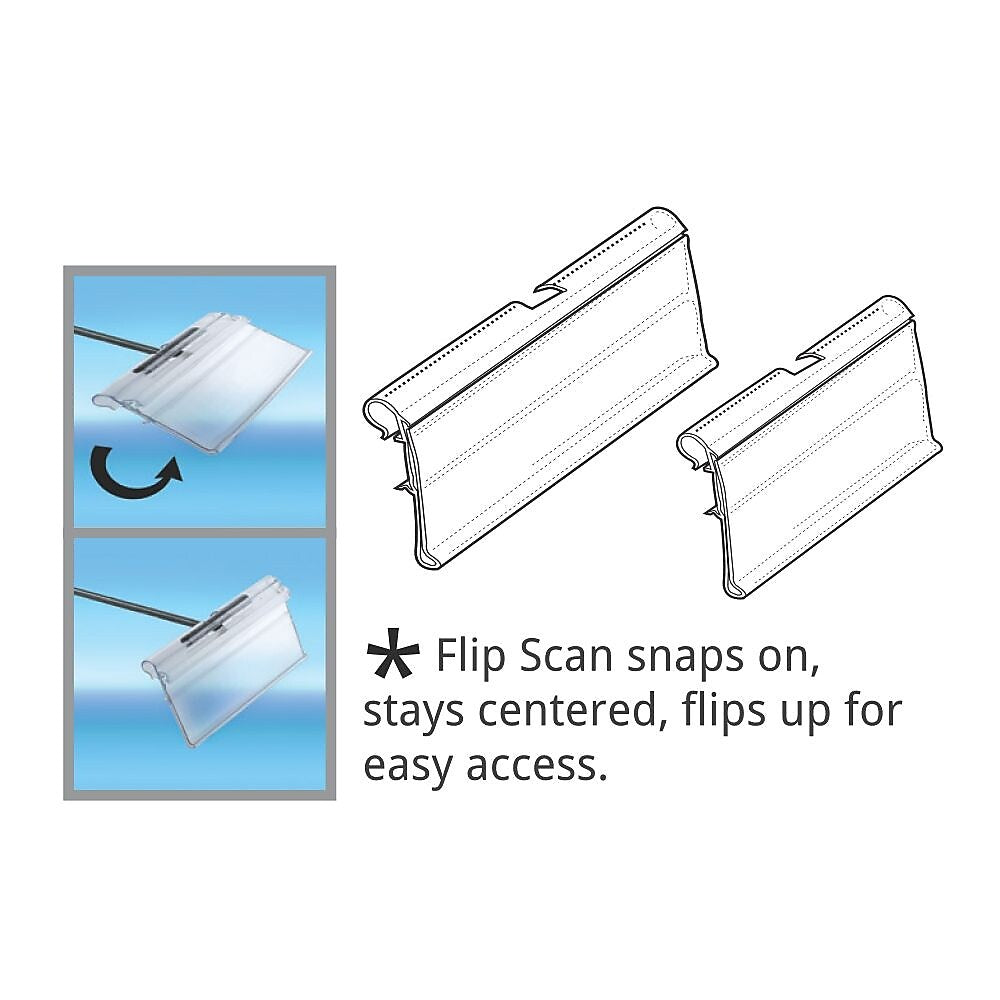 Azar Displays 3"W x 1.5"H Flip Scan Label Holder, 50-Pack (700843)