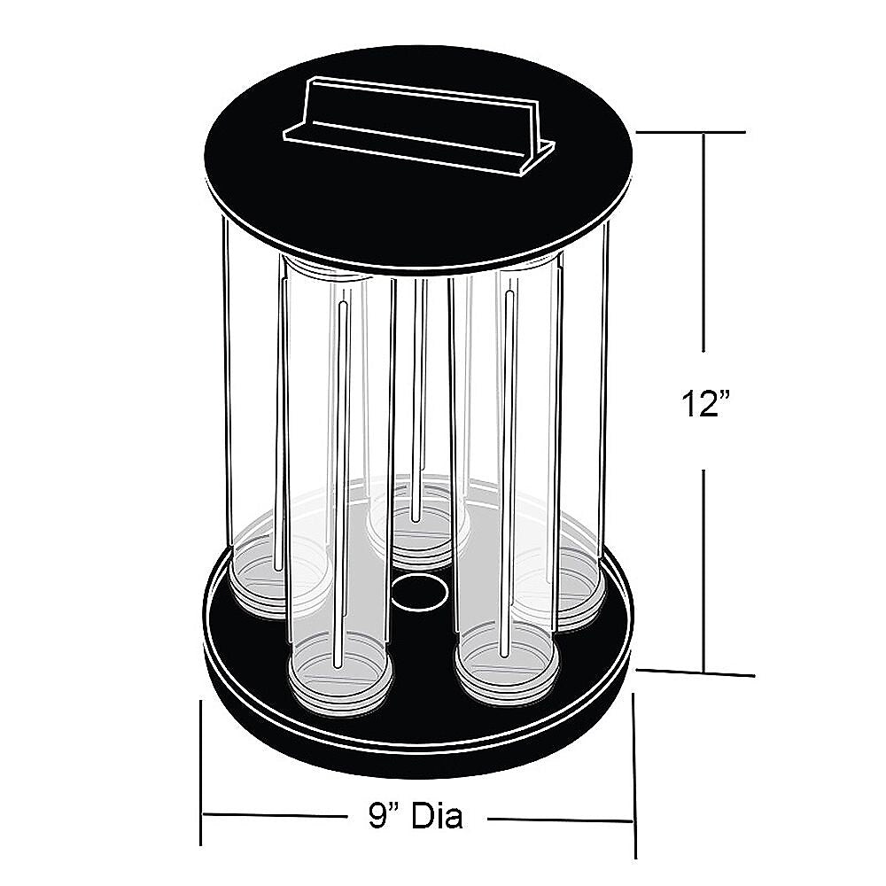 Azar® 12"(H) x 2"(Dia) 5 Pole Revolving Vertical Counter Display, 1 per Pack