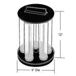 Azar® 12"(H) x 2"(Dia) 5 Pole Revolving Vertical Counter Display, 1 per Pack