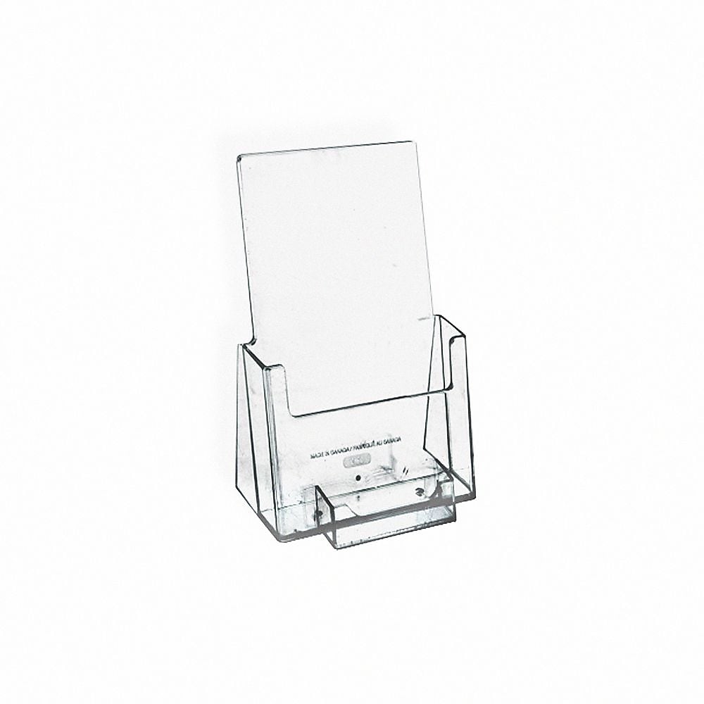 Azar Brochure Holder, 4.125" x 7.25", Vertical, Freestanding, Clear, Acrylic, 50/Pack (252922-50PK)