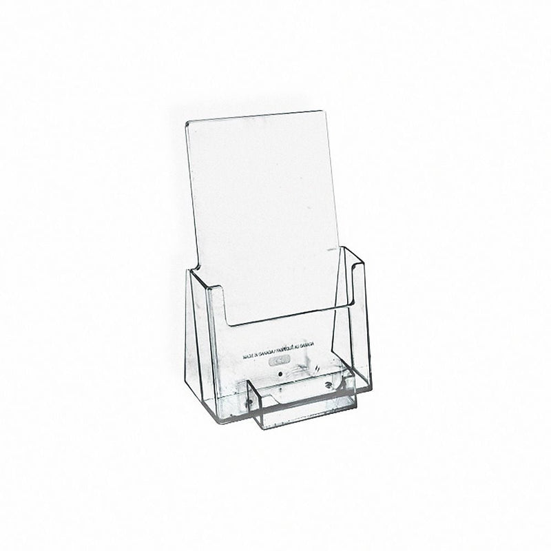 Azar Brochure Holder, 4.125" x 7.25", Vertical, Freestanding, Clear, Acrylic, 50/Pack (252922-50PK)