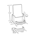 Azar Brochure Holder, 4.125" x 7.25", Vertical, Freestanding, Clear, Acrylic, 50/Pack (252922-50PK)
