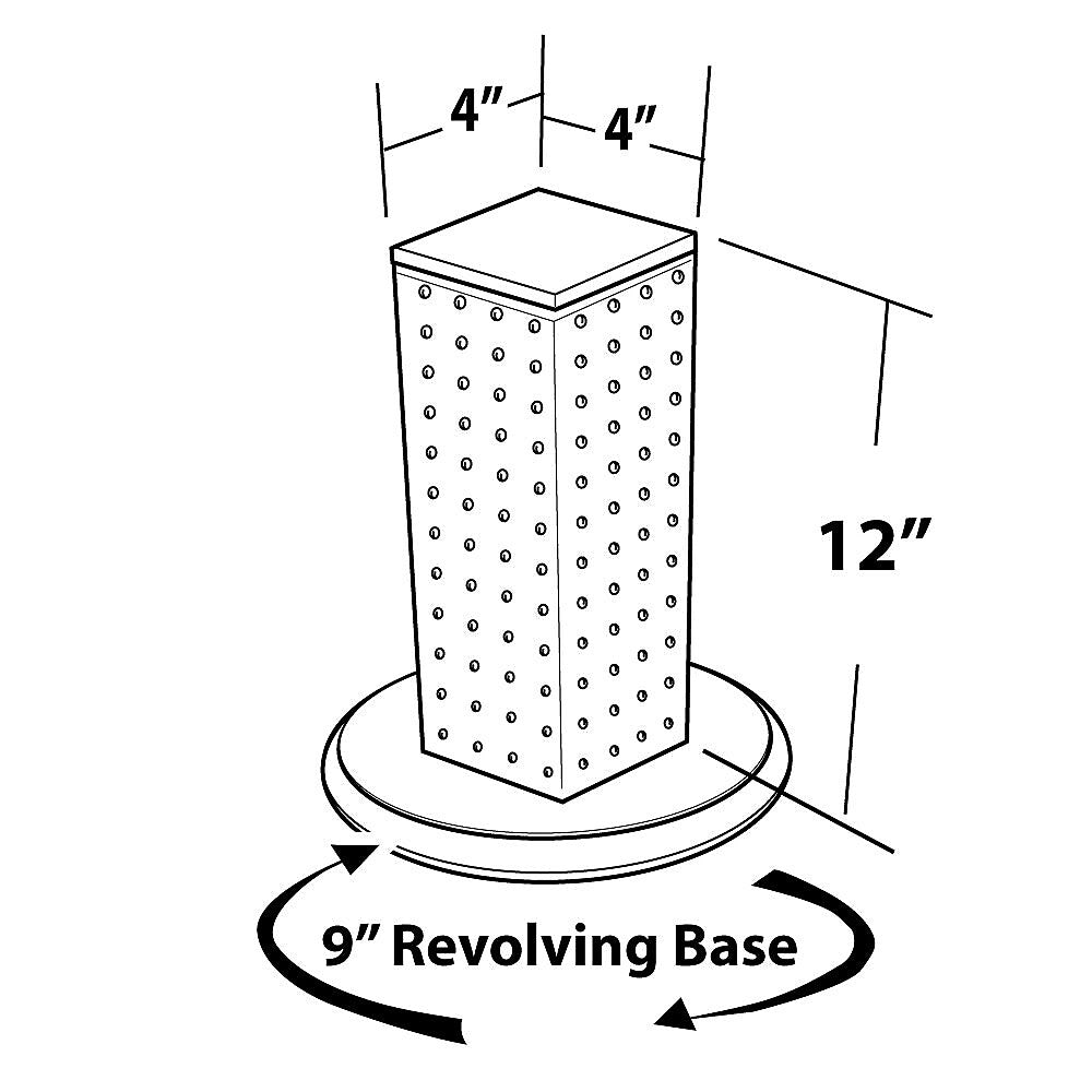 Azar 12"(H) x 4"(W) x 4"(D) 4-Sided Revolving Pegboard Counter Display, Blue