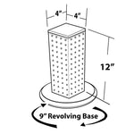Azar 12"(H) x 4"(W) x 4"(D) 4-Sided Revolving Pegboard Counter Display, Blue