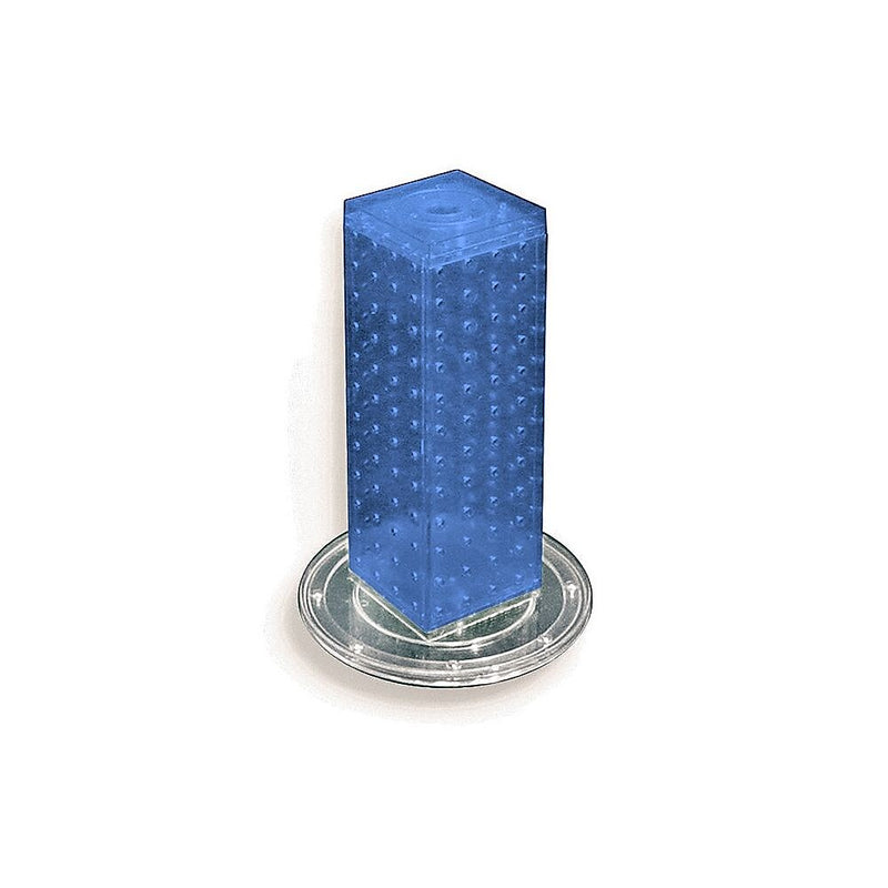Azar 12"(H) x 4"(W) x 4"(D) 4-Sided Revolving Pegboard Counter Display, Blue
