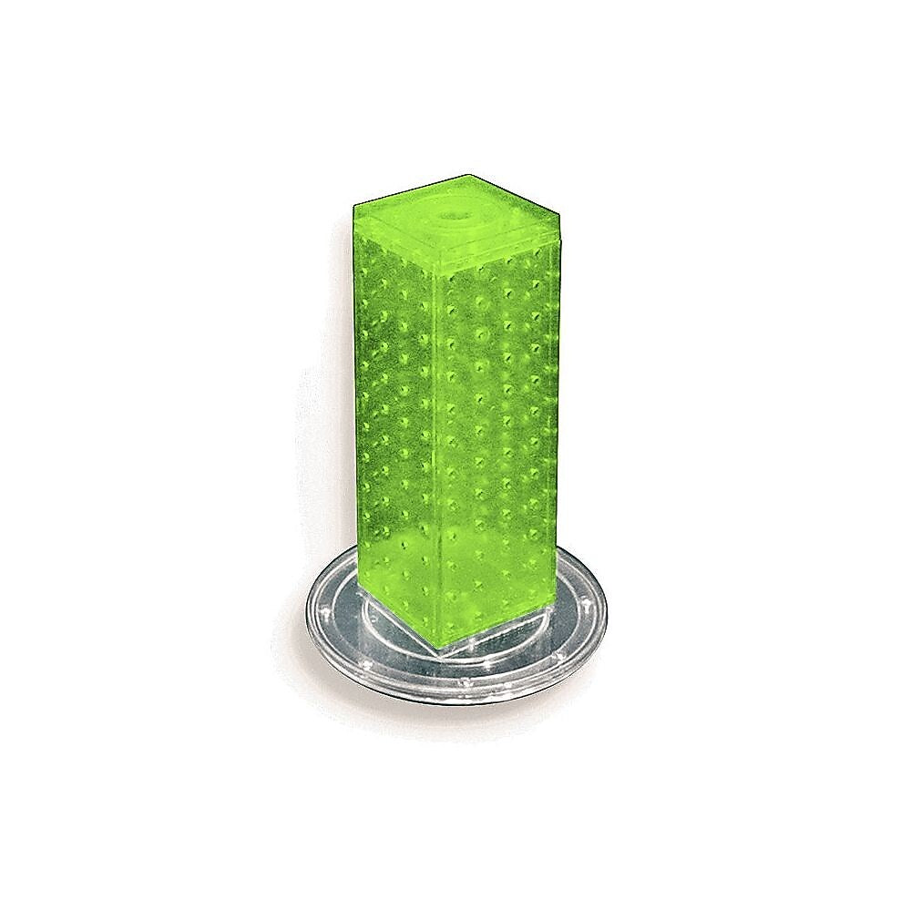 Azar 12"(H) x 4"(W) x 4"(D) 4-Sided Revolving Pegboard Counter Display, Green