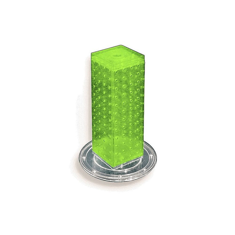 Azar 12"(H) x 4"(W) x 4"(D) 4-Sided Revolving Pegboard Counter Display, Green